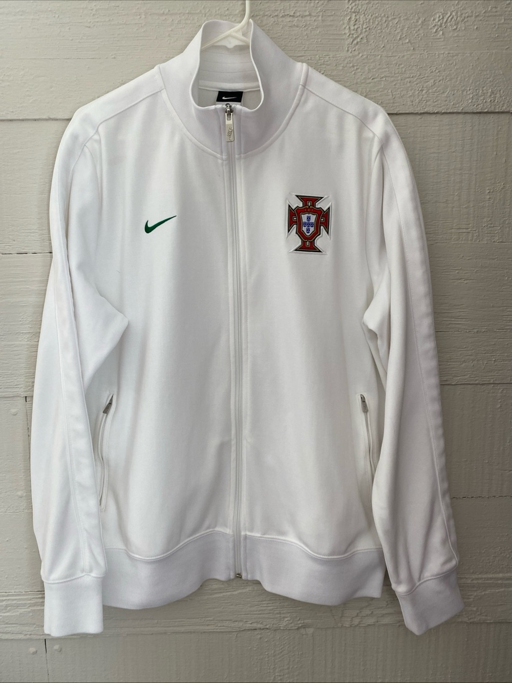 Nike Portugal National Team Track Jacket Full Zip Pockets White Soccer Size  XL